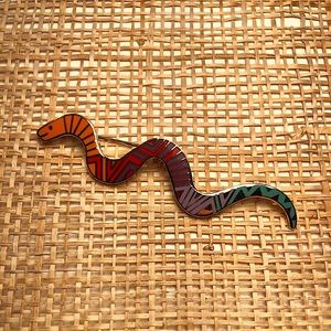 Vintage 1980s Laurel Burch Snake Pin